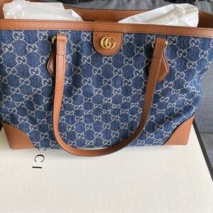 Denim Gucci  Ophidia GG large tote
